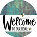 Welcome To Our Home Sign Bee White Stripe Petina Look Decoe-2941-Dh 18 Wood Round