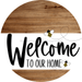 Welcome To Our Home Sign Bee White Stripe Wood Grain Decoe-2936-Dh 18 Round