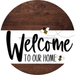 Welcome To Our Home Sign Bee White Stripe Wood Grain Decoe-2938-Dh 18 Round