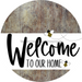 Welcome To Our Home Sign Bee White Stripe Wood Grain Decoe-2940-Dh 18 Round