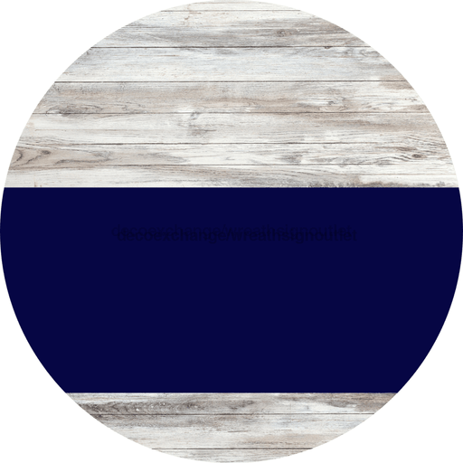 Welcome To Our Home Sign Blank Navy Stripe White Wash Decoe-2932-Dh 18 Wood Round
