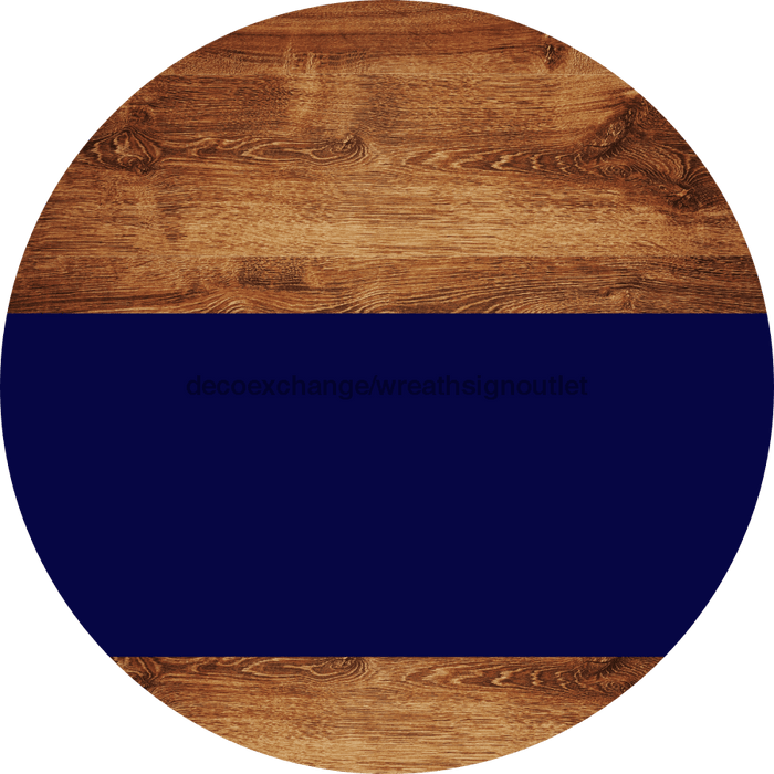 Welcome To Our Home Sign Blank Navy Stripe Wood Grain Decoe-2925-Dh 18 Round