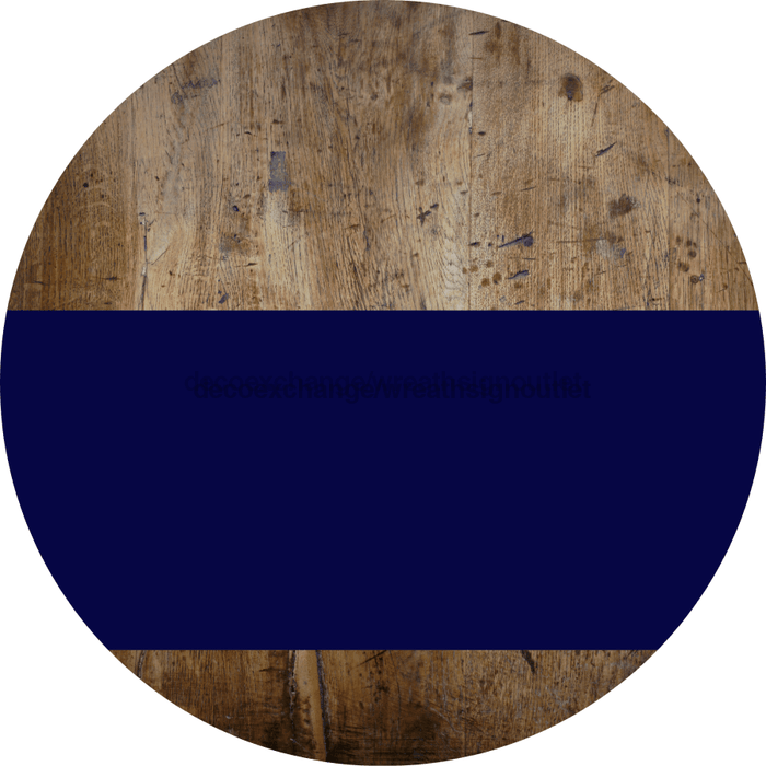 Welcome To Our Home Sign Blank Navy Stripe Wood Grain Decoe-2927-Dh 18 Round