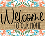 Welcome To Our Home Sign Dco-00063 For Wreath 8X10 Metal