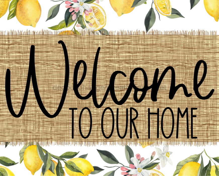 Welcome To Our Home Sign Dco-00071 For Wreath 8X10 Metal