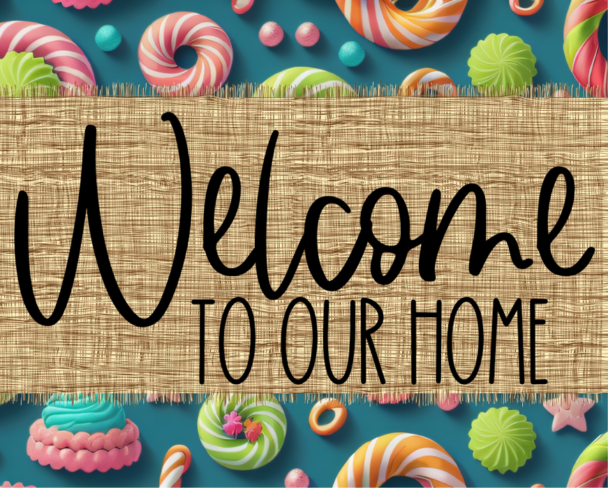 Welcome To Our Home Sign Dco-00116 For Wreath 8X10 Metal