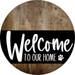 Welcome To Our Home Sign Dog Black Stripe Wood Grain Decoe-3842-Dh 18 Round