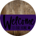 Welcome To Our Home Sign Dog Purple Stripe Wood Grain Decoe-3800-Dh 18 Round