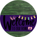 Welcome To Our Home Sign Easter Purple Stripe Green Stain Decoe-3502-Dh 18 Wood Round