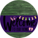 Welcome To Our Home Sign Easter Purple Stripe Green Stain Decoe-3502-Dh 18 Wood Round