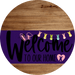 Welcome To Our Home Sign Easter Purple Stripe Wood Grain Decoe-3493-Dh 18 Round