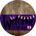 Welcome To Our Home Sign Easter Purple Stripe Wood Grain Decoe-3496-Dh 18 Round