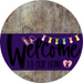 Welcome To Our Home Sign Easter Purple Stripe Wood Grain Decoe-3497-Dh 18 Round