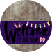 Welcome To Our Home Sign Easter Purple Stripe Wood Grain Decoe-3497-Dh 18 Round