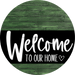 Welcome To Our Home Sign Heart Black Stripe Green Stain Decoe-2913-Dh 18 Wood Round