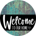 Welcome To Our Home Sign Heart Black Stripe Petina Look Decoe-2909-Dh 18 Wood Round