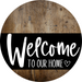 Welcome To Our Home Sign Heart Black Stripe Wood Grain Decoe-2907-Dh 18 Round