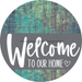 Welcome To Our Home Sign Heart Gray Stripe Petina Look Decoe-2798-Dh 18 Wood Round