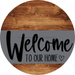 Welcome To Our Home Sign Heart Gray Stripe Wood Grain Decoe-2784-Dh 18 Round