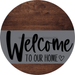 Welcome To Our Home Sign Heart Gray Stripe Wood Grain Decoe-2785-Dh 18 Round