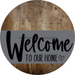 Welcome To Our Home Sign Heart Gray Stripe Wood Grain Decoe-2786-Dh 18 Round