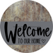 Welcome To Our Home Sign Heart Gray Stripe Wood Grain Decoe-2787-Dh 18 Round