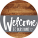 Welcome To Our Home Sign Heart Gray Stripe Wood Grain Decoe-2794-Dh 18 Round