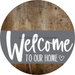 Welcome To Our Home Sign Heart Gray Stripe Wood Grain Decoe-2796-Dh 18 Round