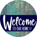 Welcome To Our Home Sign Heart Navy Stripe Petina Look Decoe-2778-Dh 18 Wood Round