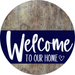 Welcome To Our Home Sign Heart Navy Stripe Wood Grain Decoe-2777-Dh 18 Round