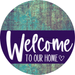 Welcome To Our Home Sign Heart Purple Stripe Petina Look Decoe-2878-Dh 18 Wood Round