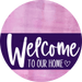 Welcome To Our Home Sign Heart Purple Stripe Pink Stain Decoe-2879-Dh 18 Wood Round