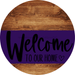 Welcome To Our Home Sign Heart Purple Stripe Wood Grain Decoe-2864-Dh 18 Round