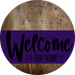 Welcome To Our Home Sign Heart Purple Stripe Wood Grain Decoe-2866-Dh 18 Round