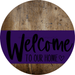 Welcome To Our Home Sign Heart Purple Stripe Wood Grain Decoe-2866-Dh 18 Round