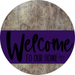 Welcome To Our Home Sign Heart Purple Stripe Wood Grain Decoe-2867-Dh 18 Round