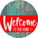 Welcome To Our Home Sign Heart Red Stripe Petina Look Decoe-2818-Dh 18 Wood Round