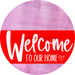 Welcome To Our Home Sign Heart Red Stripe Pink Stain Decoe-2819-Dh 18 Wood Round