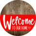 Welcome To Our Home Sign Heart Red Stripe Wood Grain Decoe-2816-Dh 18 Round