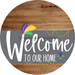 Welcome To Our Home Sign Mardi Gras Gray Stripe Wood Grain Decoe-3575-Dh 18 Round