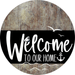 Welcome To Our Home Sign Nautical Black Stripe Wood Grain Decoe-3234-Dh 18 Round
