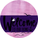 Welcome To Our Home Sign Nautical Purple Stripe Pink Stain Decoe-3194-Dh 18 Wood Round