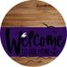 Welcome To Our Home Sign Nautical Purple Stripe Wood Grain Decoe-3188-Dh 18 Round