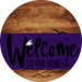 Welcome To Our Home Sign Nautical Purple Stripe Wood Grain Decoe-3189-Dh 18 Round