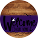 Welcome To Our Home Sign Nautical Purple Stripe Wood Grain Decoe-3189-Dh 18 Round
