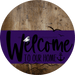 Welcome To Our Home Sign Nautical Purple Stripe Wood Grain Decoe-3191-Dh 18 Round