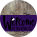 Welcome To Our Home Sign Nautical Purple Stripe Wood Grain Decoe-3192-Dh 18 Round