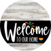 Welcome To Our Home Sign Pride Black Stripe Green Stain Decoe-3999-Dh 18 Wood Round
