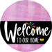 Welcome To Our Home Sign Pride Black Stripe White Wash Decoe-3997-Dh 18 Wood Round
