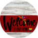 Welcome To Our Home Sign Pride Dark Red Stripe White Wash Decoe-3917-Dh 18 Wood Round